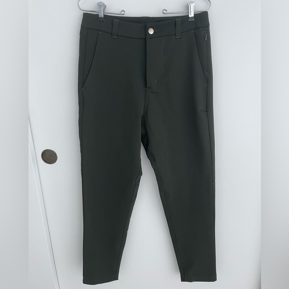LULULEMON City Sleek 5 pocket pants Size 10 Deep Olive Ankle length Casual Work
